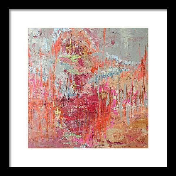 Neons Framed Print featuring the painting Karuna II by Jazmin Angeles