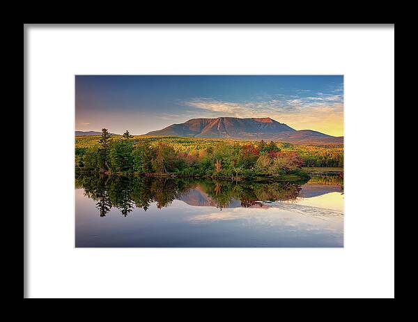 Mount Katahdin Framed Print featuring the photograph Katahdin At Sunset by Rick Berk