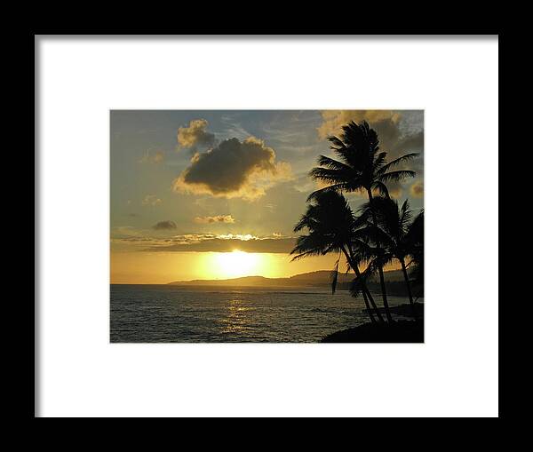 Kauai Framed Print featuring the photograph Kauai, Hawaii - Sunset 15 by Pamela Critchlow