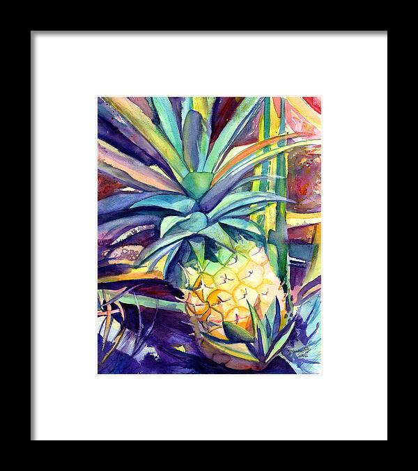 Pineapple Framed Print featuring the painting Kauai Pineapple 4 by Marionette Taboniar