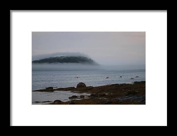 Bar Harbor Framed Print featuring the photograph Kayaker Delight by Living Color Photography Lorraine Lynch