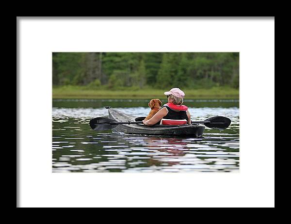 Kayaking Framed Print featuring the photograph Kayaking Dog 1 by Brook Burling
