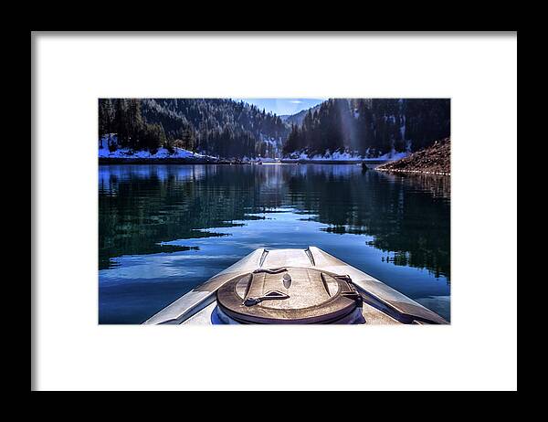 Day Framed Print featuring the photograph Kayaking in McCloud by Marnie Patchett