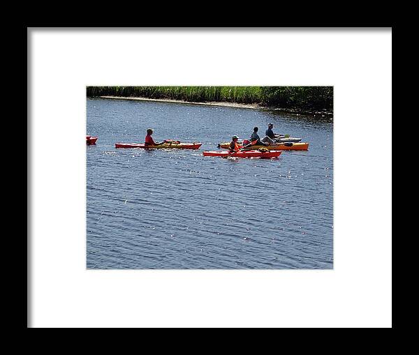 Kayak Framed Print featuring the photograph Kayaks by John Mathews