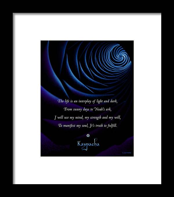 Light Framed Print featuring the mixed media Kaypacha's mantra 4.28.2015 by Richard Laeton