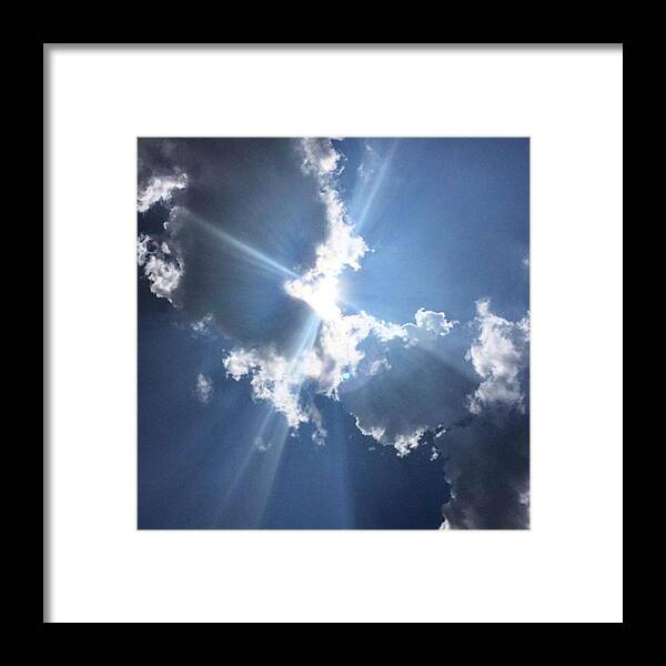 Sunshine Framed Print featuring the photograph Keep Looking Up! #cloudlovers #sunshine by Joan McCool
