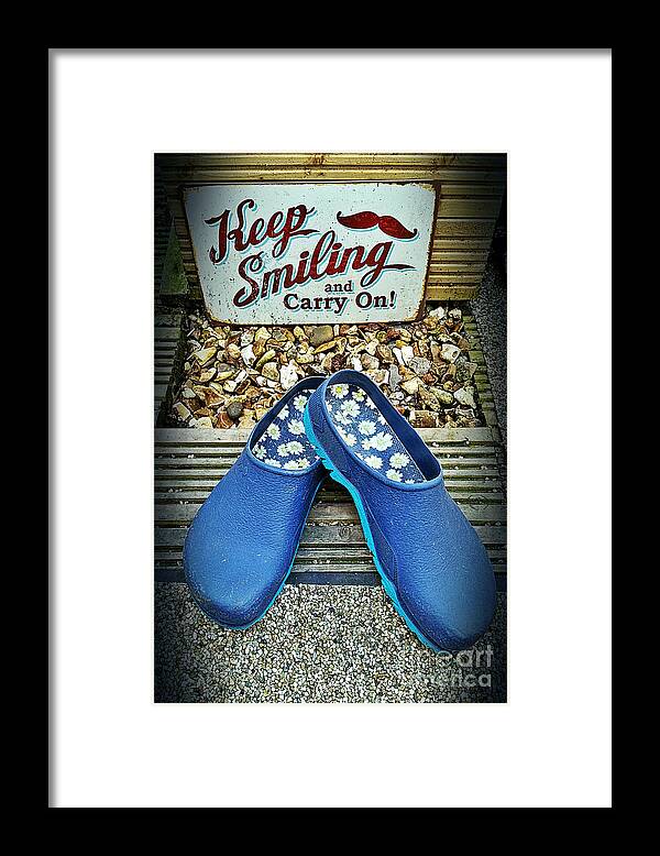 Smiling Framed Print featuring the photograph Keep smiling and carry on by Vix Edwards