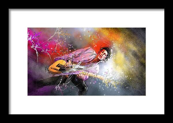 Keith Richards Framed Print featuring the painting Keith Richards 02 by Miki De Goodaboom