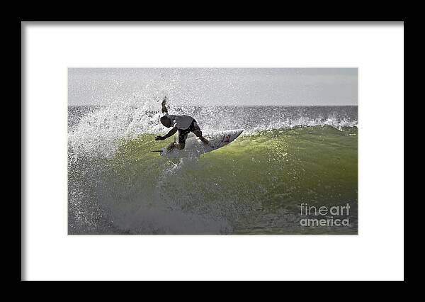 Surf Framed Print featuring the photograph Kelly Slater at the Quicksilver Pro 2011 by Scott Evers
