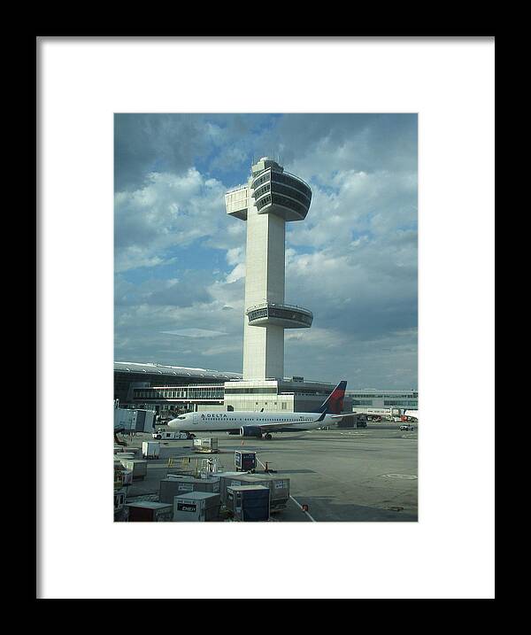 Kennedy Airport Control Tower Framed Print featuring the photograph Kennedy Airport Control Tower by Christopher J Kirby