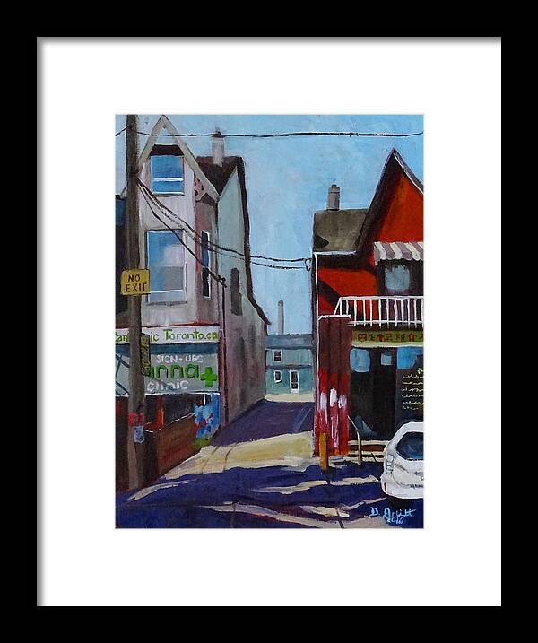 Toronto Framed Print featuring the painting Kensington Market Laneway by Diane Arlitt