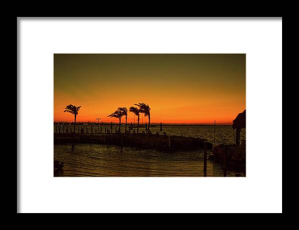 Keys Framed Print featuring the photograph Key Largo Orange Sunset by Ken Figurski