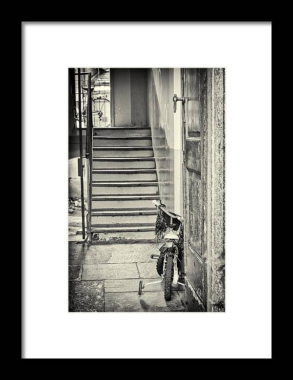 Bike Framed Print featuring the photograph Kid's bike by Silvia Ganora