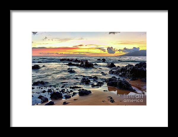 Kihei Framed Print featuring the photograph Kihei Sunset 2 by Eddie Yerkish