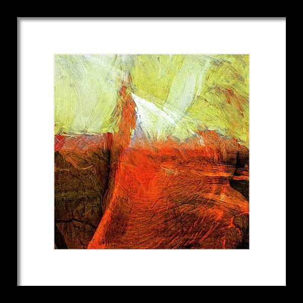 Abstract Framed Print featuring the painting Kilauea by Dominic Piperata