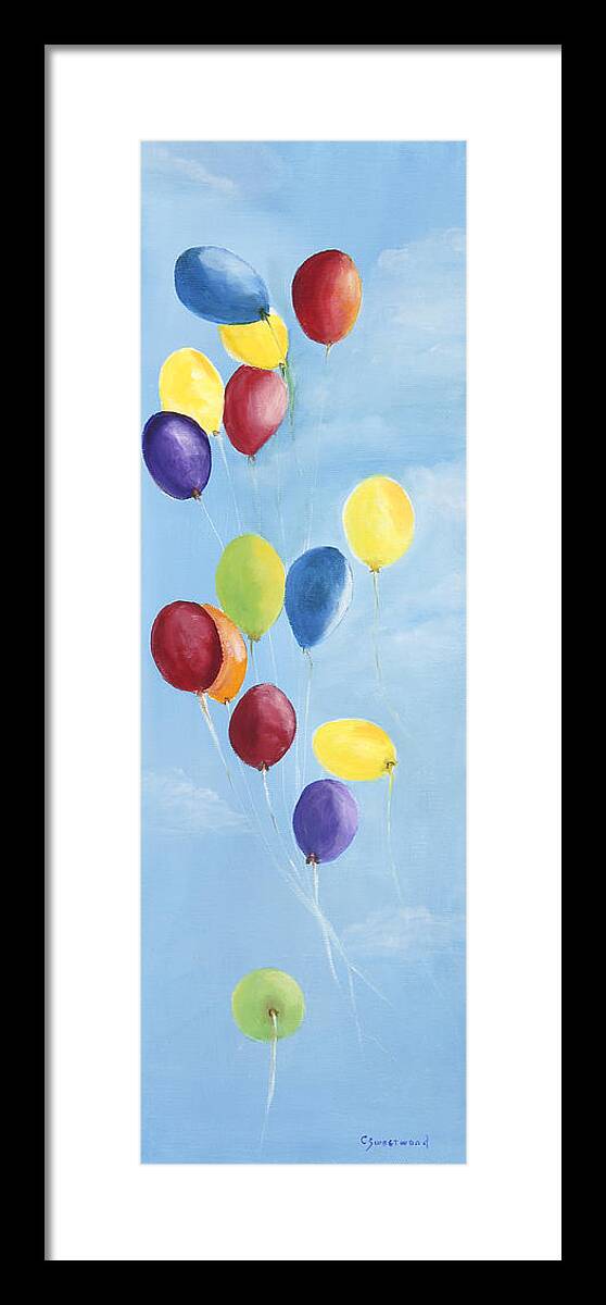 Balloons Framed Print featuring the painting Kinderfest by Carol Sweetwood