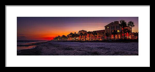 The King And Prince Beach & Golf Resort Framed Print featuring the photograph King and Prince Twilight by Chris Bordeleau