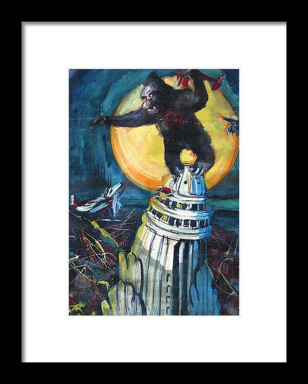 Movies Framed Print featuring the painting King Kong by Les Leffingwell