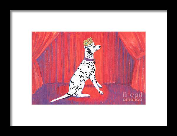  Dog With Crown Framed Print featuring the painting King Louie by Candace Lovely