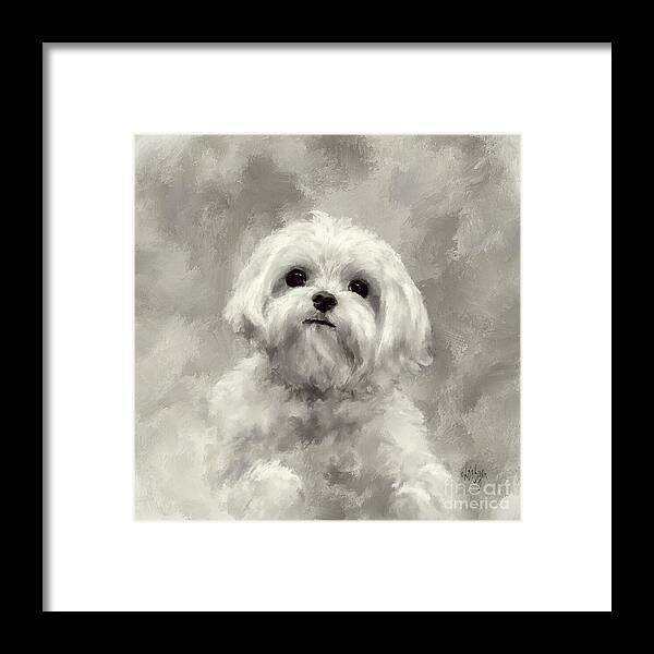 Maltese Framed Print featuring the digital art King Of The World by Lois Bryan