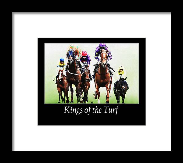 Action Framed Print featuring the digital art Kings of the Turf by Janice OConnor