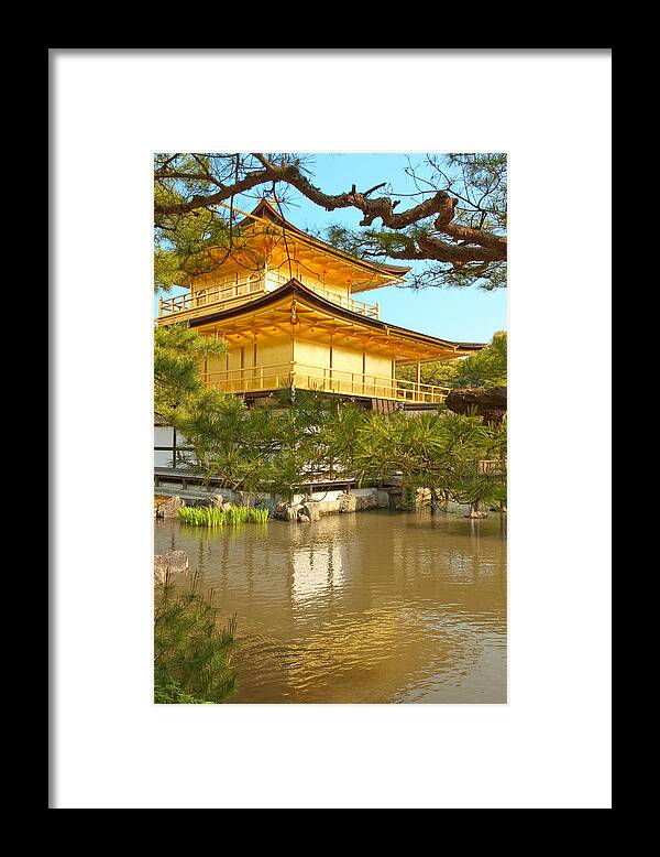 Japan Framed Print featuring the photograph Kinkakuji Golden Pavilion Kyoto by Sebastian Musial