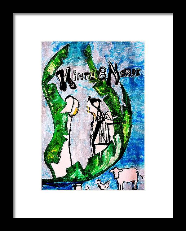 Jesus Framed Print featuring the painting Kintu and Nambi Poster by Gloria Ssali