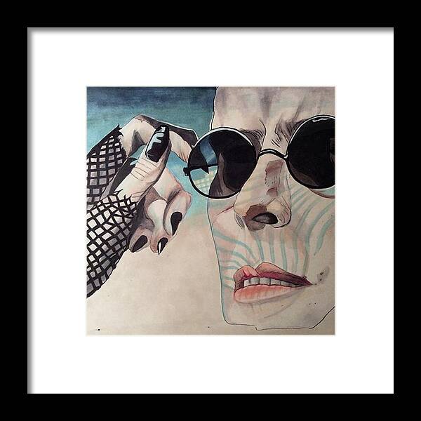 Ink Framed Print featuring the photograph Kiss Me. Think Of Me As I Was. Kiss by Russell Boyle