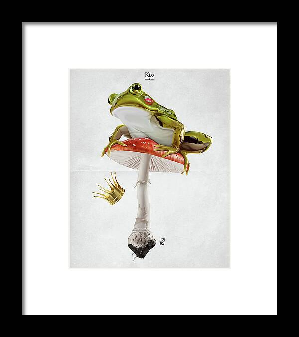Illustration Framed Print featuring the digital art Kiss by Rob Snow