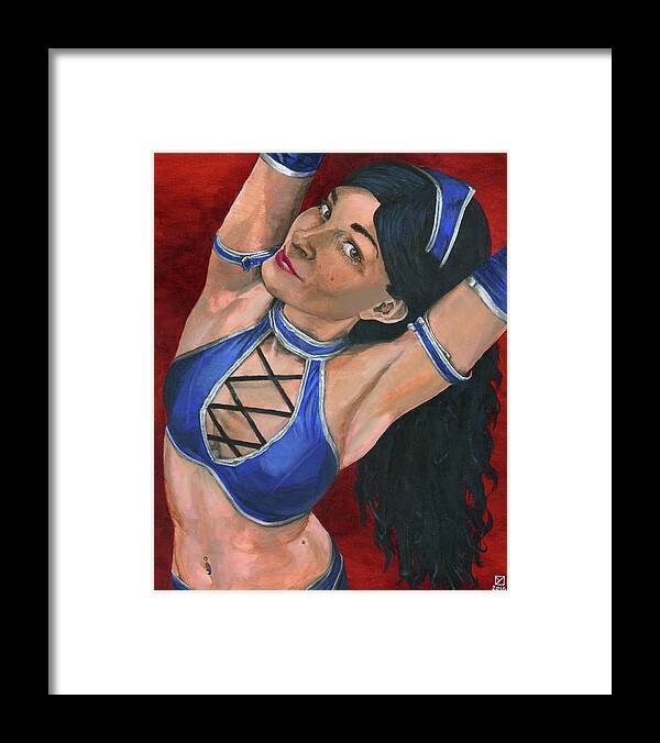 Cosplay Framed Print featuring the painting Kitana by Matthew Mezo