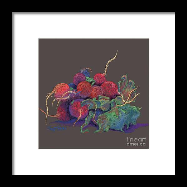 Radish Framed Print featuring the pastel Kitchen Accents by Tracy L Teeter 