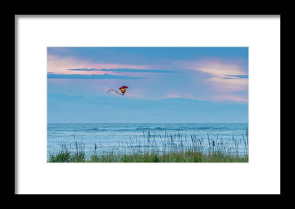 Sunset Framed Print featuring the photograph Kite in the Air at Sunset by E Faithe Lester