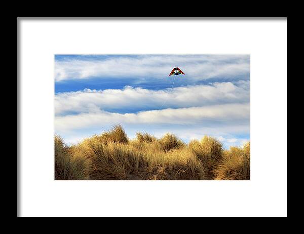 Kite Framed Print featuring the photograph Kite Over The Hill by James Eddy