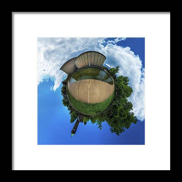 Buffalo Architecture Framed Print featuring the photograph Kleinhans Music Hall at Symphony Circle - Tiny Planet by Chris Bordeleau