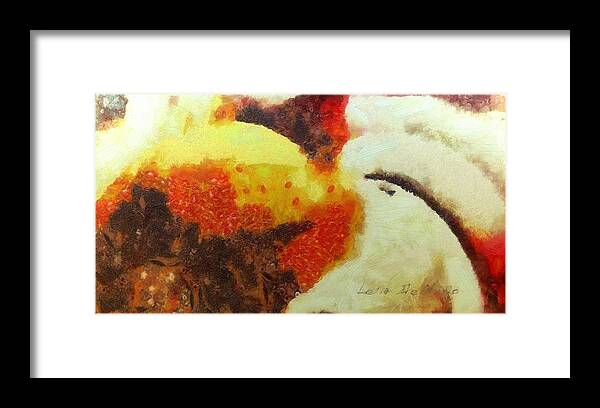 Abstract Framed Print featuring the painting Klimpt Study No. 4 by Lelia DeMello