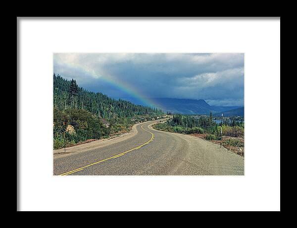 Rainbow Framed Print featuring the photograph Klondike Highway Rainbow by Denise Dethlefsen