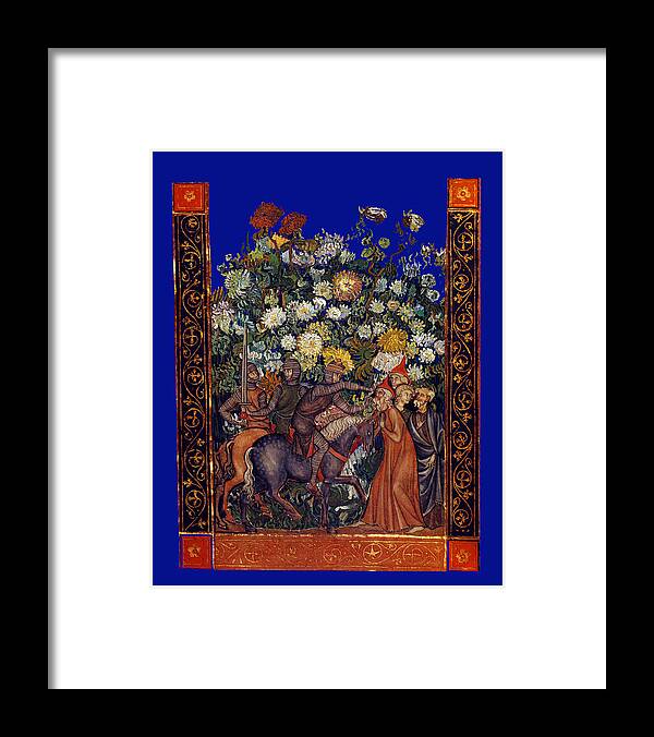 Collage Framed Print featuring the digital art Knight Blossoms by John Vincent Palozzi