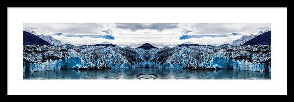 Mountains Framed Print featuring the digital art Knik Glacier Reflection by Pelo Blanco Photo