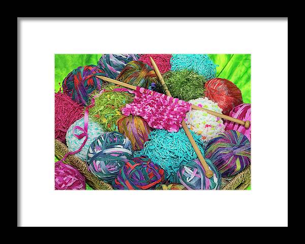 Jigsaw Puzzle Framed Print featuring the photograph Knit Shoppe by Carole Gordon