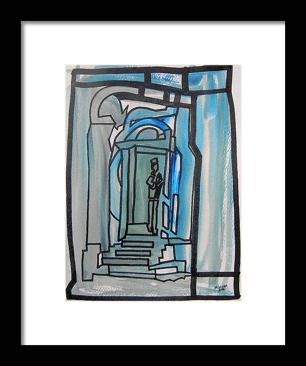  Abstract Watercolour Framed Print featuring the painting Knocking on Heaven's Door by Marwan George Khoury