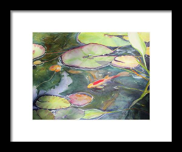 Feng Shui Framed Print featuring the painting Koi Pond 2 by Madeleine Arnett