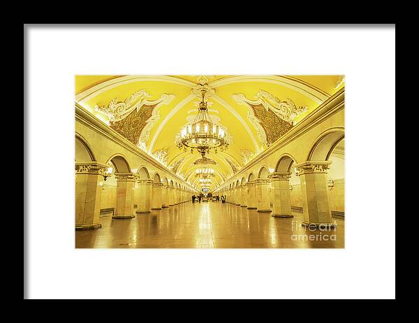 Moscow Framed Print featuring the photograph Komsomolskaya Station of Moscow Metro by Anastasy Yarmolovich