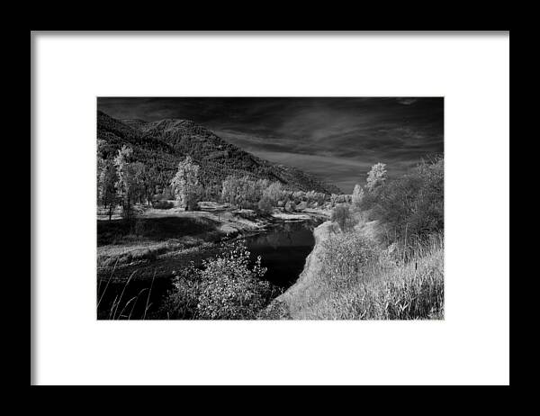 B&w Framed Print featuring the photograph Kootenai Wildlife Refuge in Infrared 3 by Lee Santa