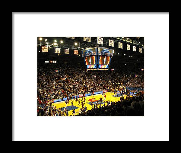 Allen Fieldhouse Framed Print featuring the photograph KU Allen Fieldhouse by Keith Stokes