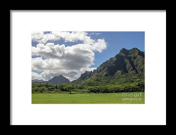 Kuoloa Framed Print featuring the photograph Kuoloa 3 Mountain Range by Cheryl Del Toro