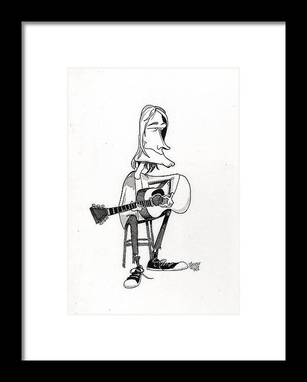 Kurt Framed Print featuring the drawing Kurt by Michael Hopkins