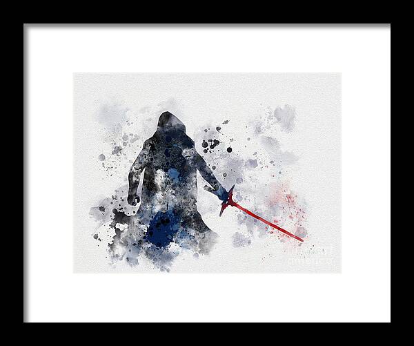 Star Wars Framed Print featuring the mixed media Kylo Ren by My Inspiration