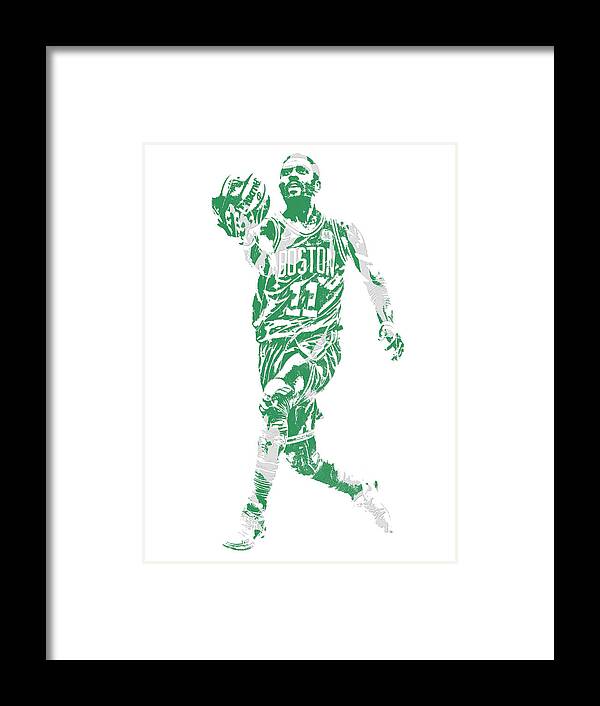 Kyrie Irving Boston Celtics Pixel Art 43 Framed Print by Joe Hamilton