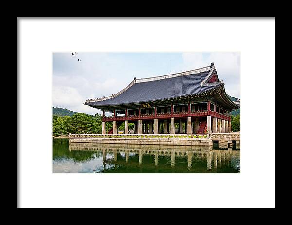 Old Building Framed Print featuring the photograph kyung Hwoi Ru by Hyuntae Kim