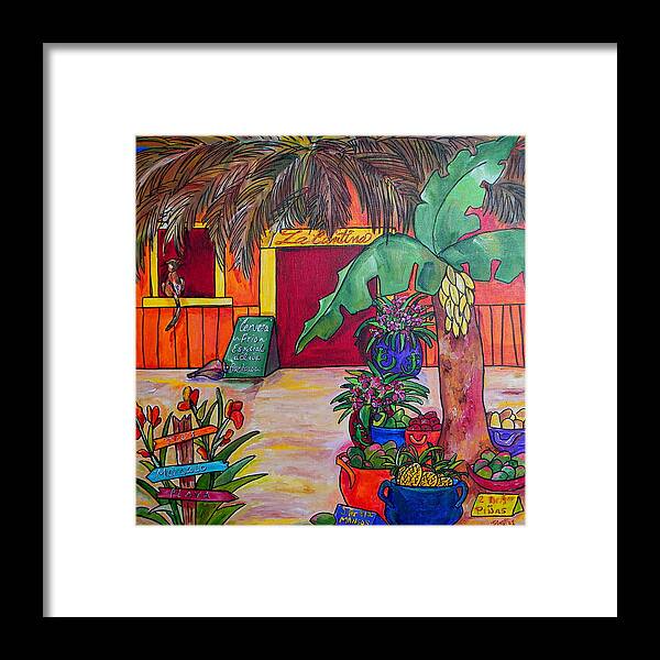 Mexico Framed Print featuring the painting La Cantina by Patti Schermerhorn